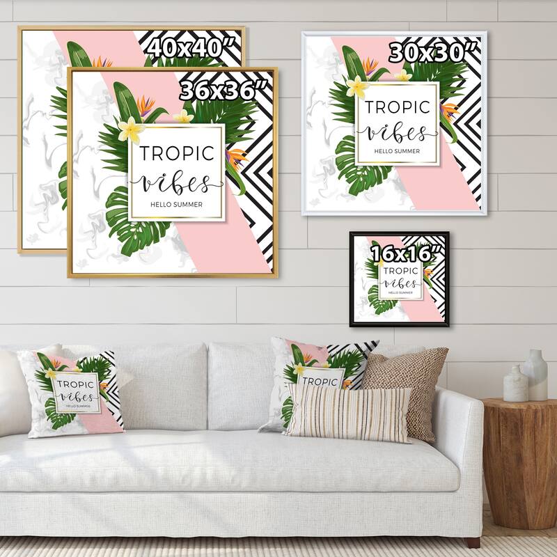 Designart "Tropic VIbes on Triangular Geometrics" Nautical & Coastal