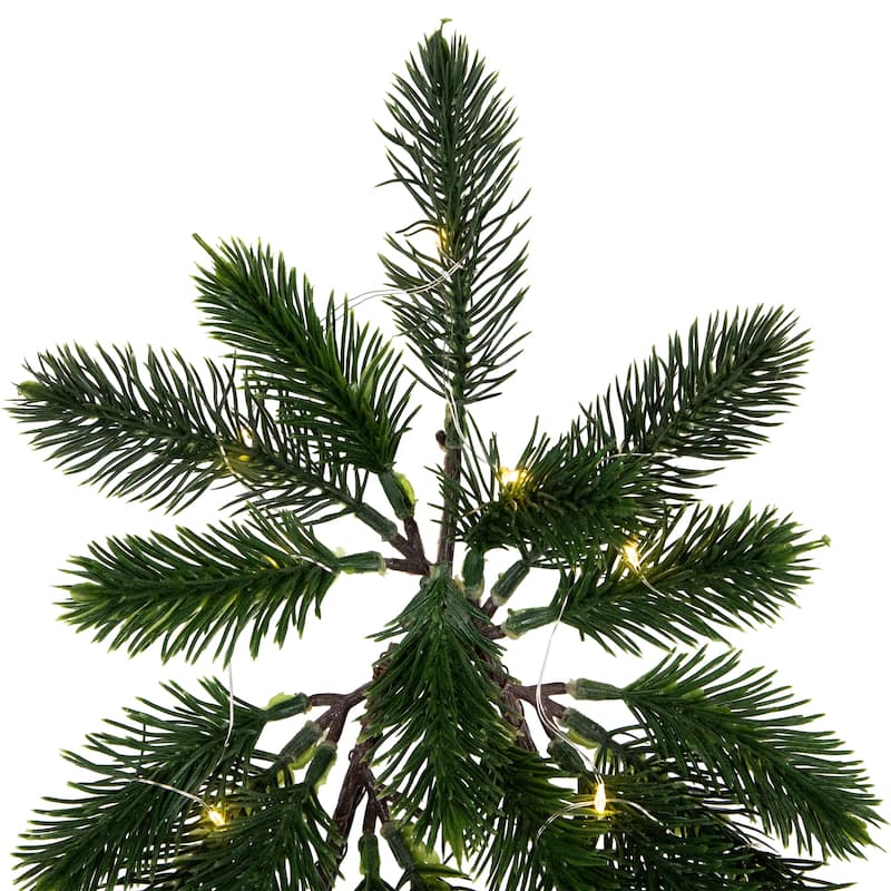 LED Lighted Pine Garland Christmas Tree Decoration - 3' - Warm White Lights