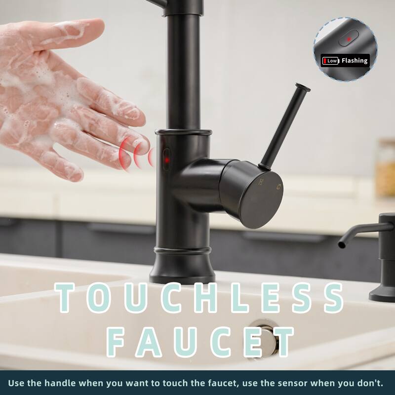 Topcraft Touchless Single Handle Pulldown Sprayer Kitchen Faucet