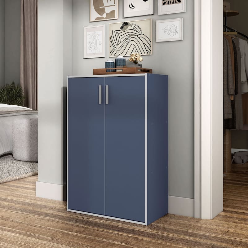 DH BASIC Modern Wood Customizable Stackable Storage Organizer - Cube Shelves, Drawer Cabinet, Bookcase with Doors by Denhour