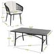 preview thumbnail 2 of 16, Outdoor Patio Aluminum Dining Set with Cushions, Black and Beige