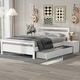 preview thumbnail 2 of 11, Full Wooden Platform Bed with 2-Drawers, 2-Bedside Tables & Headboard, White
