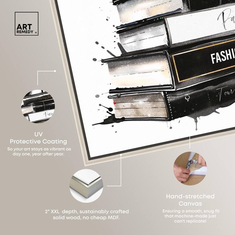 Classic Book Stack Canvas by Art Remedy