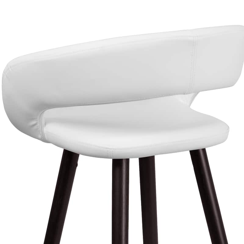 Contemporary Rounded Back Counter Height Stool with Wood Frame - 22"W x 19"D x 33.25"H