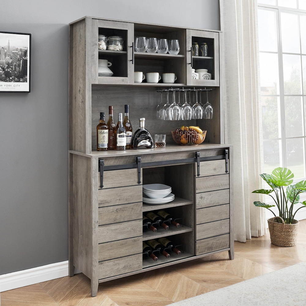 Grey wine bar cabinet best sale