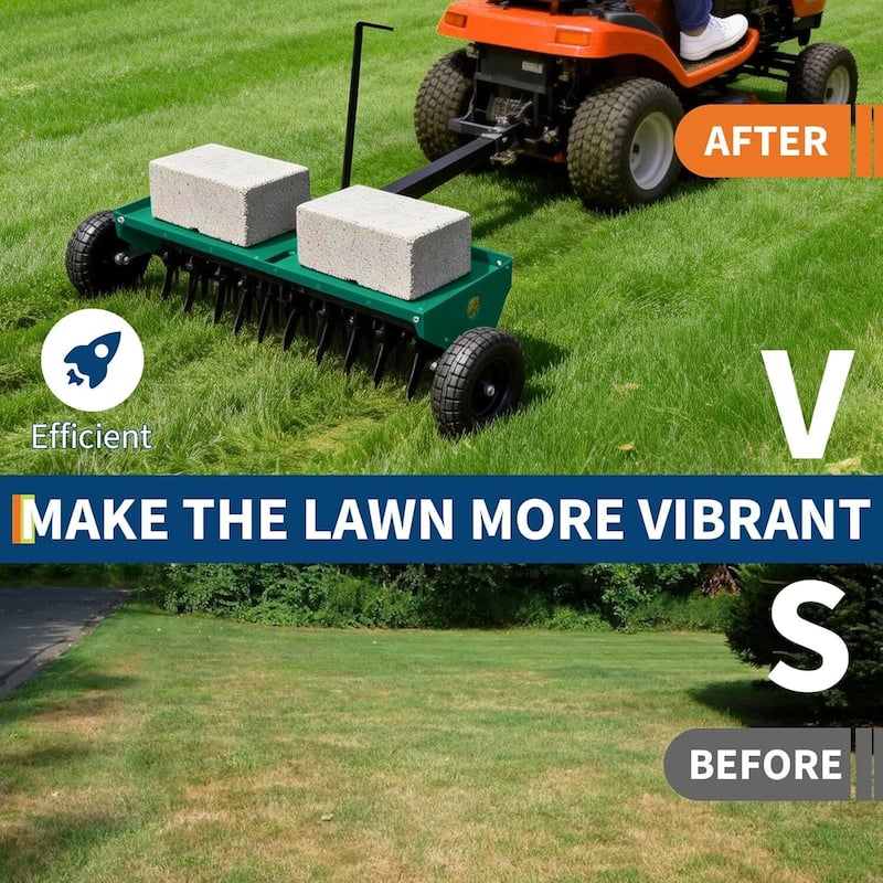 48 in Tow Behind Core Aerator, Pull Behind Plug Aerator for Grass Yard Clay Soil