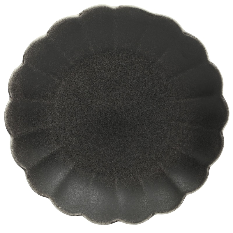 Gibson Elite Malibu Shore 16 Piece Scallop Stoneware Reactive Glaze (Service for 4) Ceramic Plates and Bowls Dinnerware Set