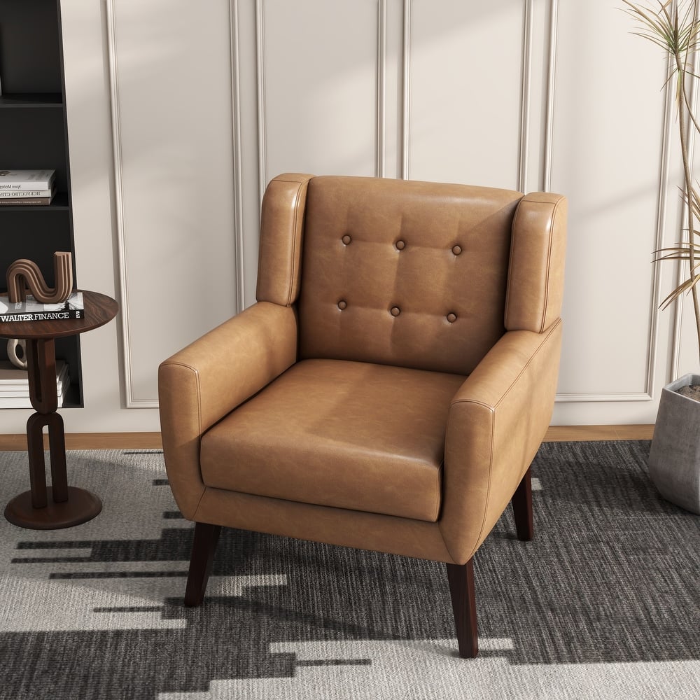 Cotton/ Linen Look Fabric Modern Accent Chair Armchair