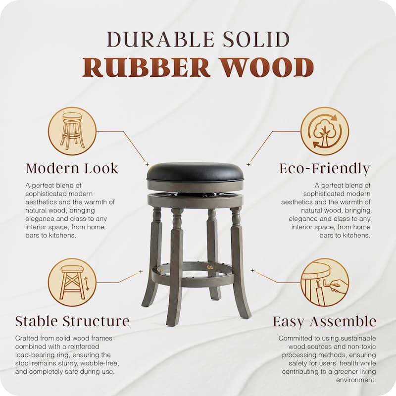 DTY Indoor Living Palmer Lake Backless Swivel Counter or Bar Stool