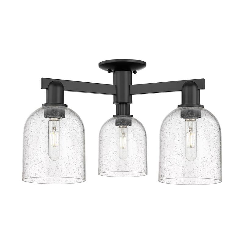 Innovations Lighting 716-3F-12-23 Bella Semi-Flush Bella 3 Light 23" - Matte Black / Seedy