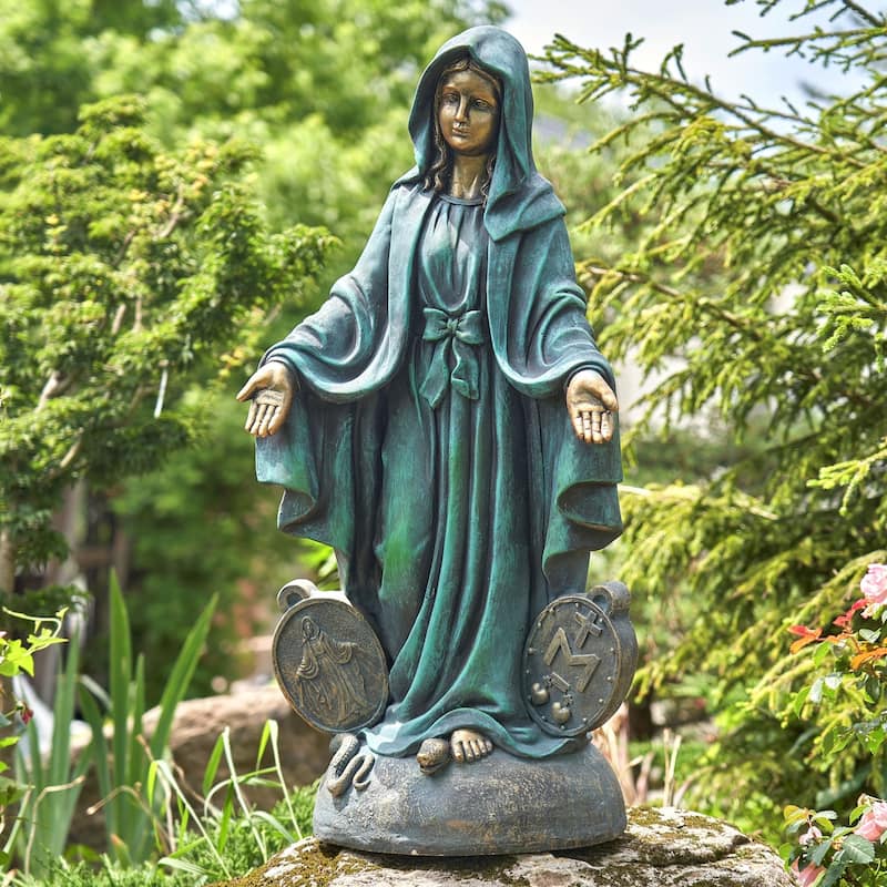 36" Tall Mother Mary Garden Statue - 16" L x 15.5" W x 36" H