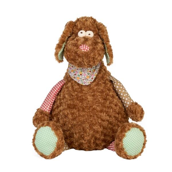 slide 2 of 5, Mina Victory Plush Lines Plush Dog 22" x 26" Brown Indoor - 22" x 26" 22" x 26"