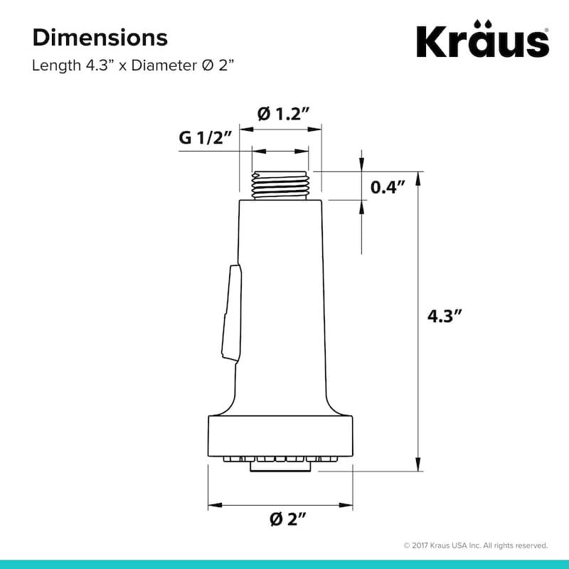 Kraus 1.8 GPM Dual Function Replacement Kitchen Faucet Sprayer