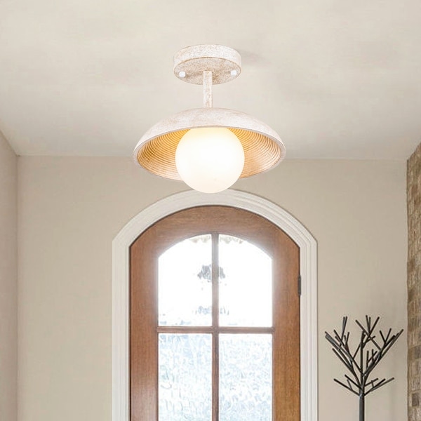White plaster flush mount 2025