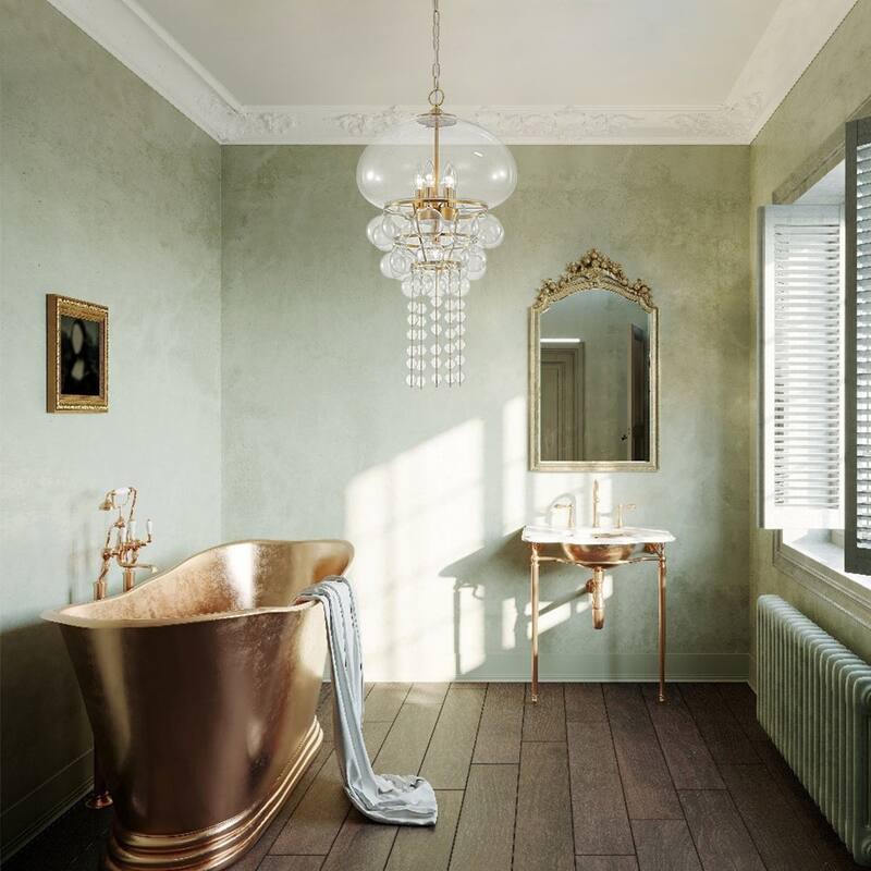 Sculptural Jellyfish 6-Light Clear Glass Globe Tassel Pendant Light