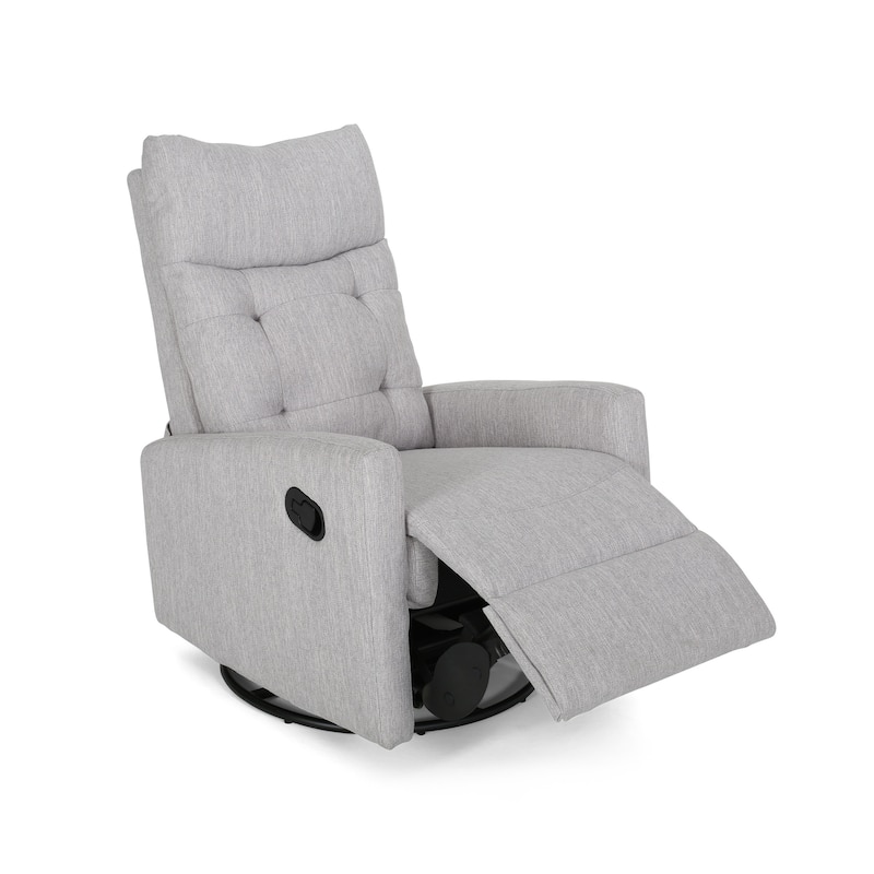 Contemporary Push-Back Recliner Chair with Swivel and Glider