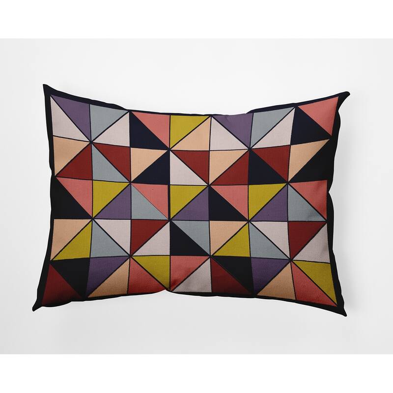 Triangle Triumph Indoor/Outdoor Throw Pillow - Navy/Multi - 14" x 20"