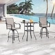 preview thumbnail 3 of 20, Patio Festival 3-Piece Outdoor Metal Bar Height Swivel Bistro Set
