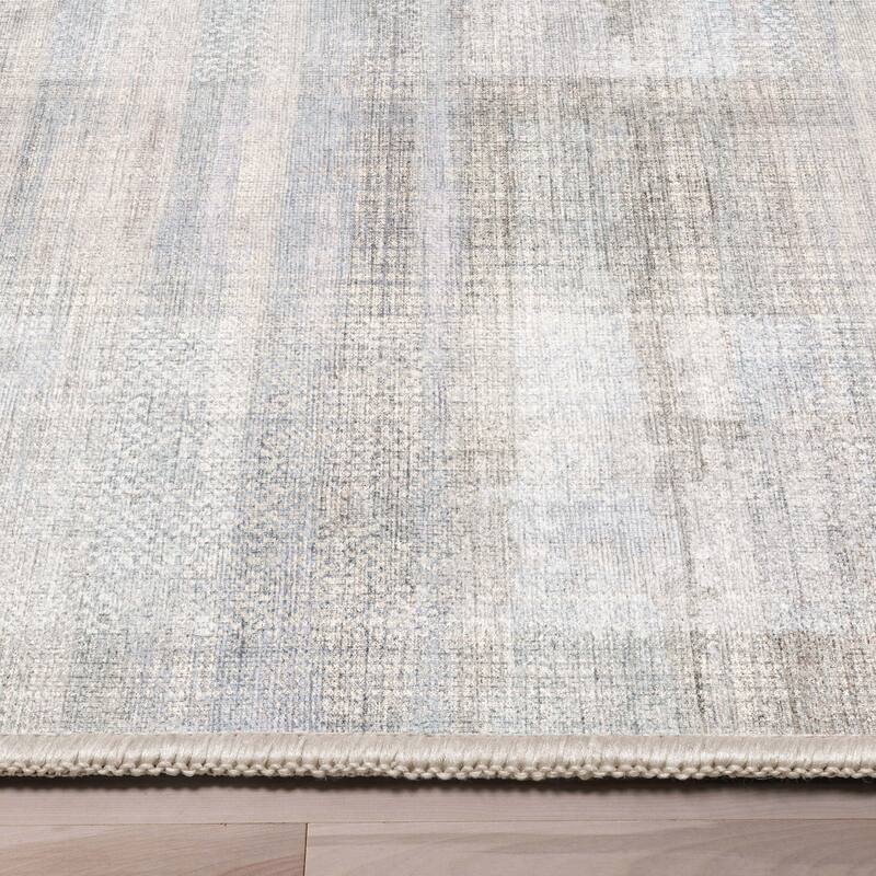 Well Woven Abstract Parquet Retro Plaid Flat-Weave Machine Washable Area Rug