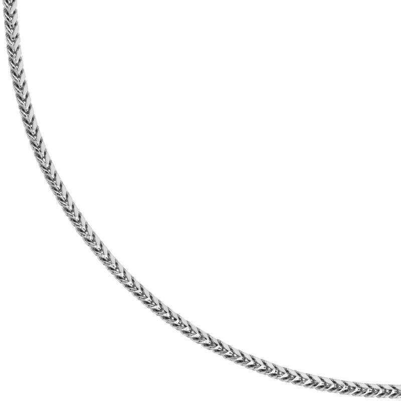 Curata 925 Sterling Silver Oxidized 1.9mm Round Franco Chain For Men (Lobster)