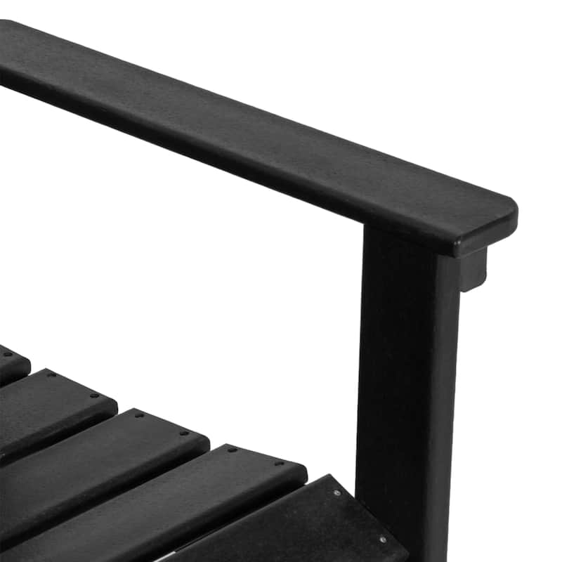 HDPE Love Seat Glider Bench with Slatted Seats Two People - 49.5" W x 27.6" D x 34.3" H