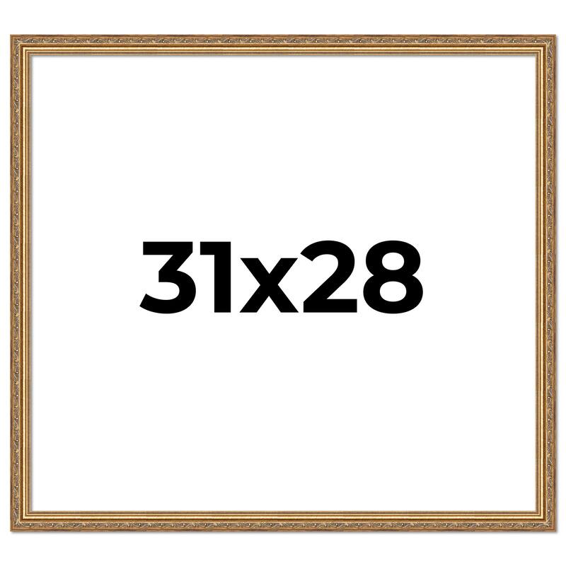 31x28 Frame Red Solid Wood Picture Frame Width 1.75 Inches | Interior Frame Depth 1 13/16 Inches