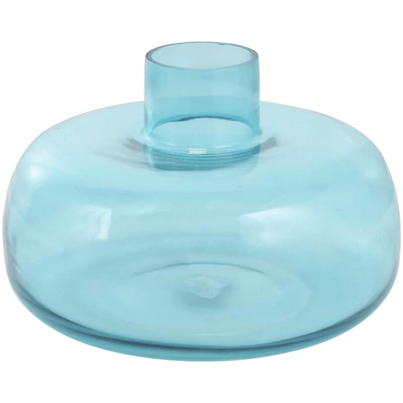Glass Round Decorative Vase with Varying Shapes and Sizes - Set of 3 Blue, Green, Orange - Roche River Decor