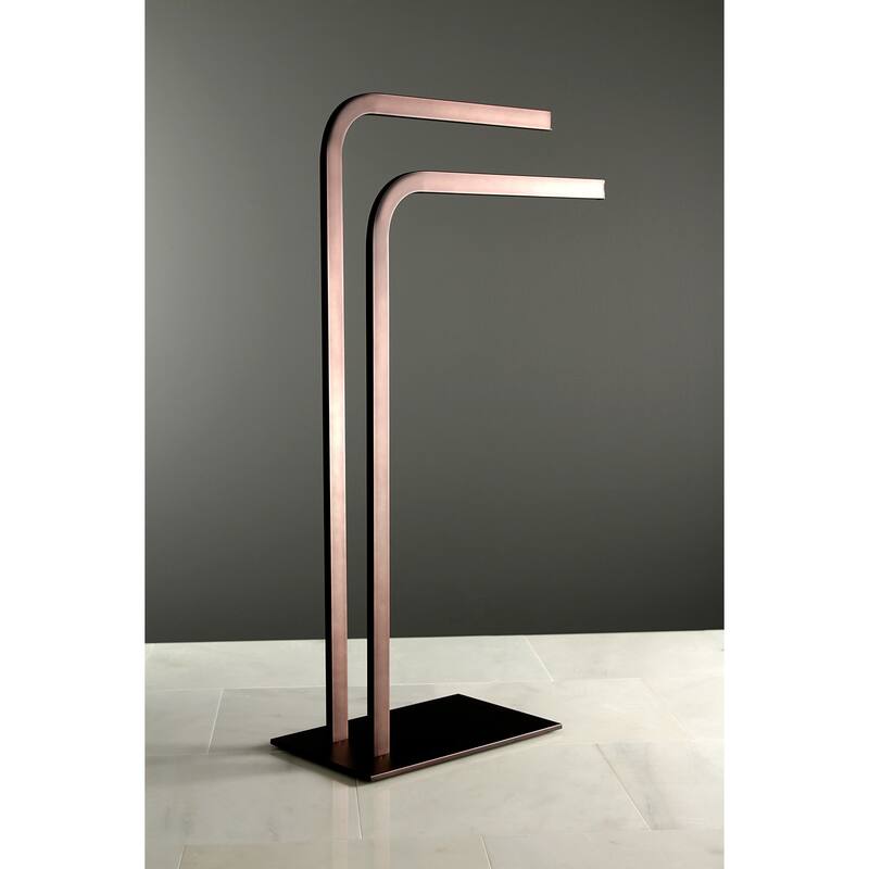 Edenscape Pedestal Dual Towel Rack in Brushed Nickel
