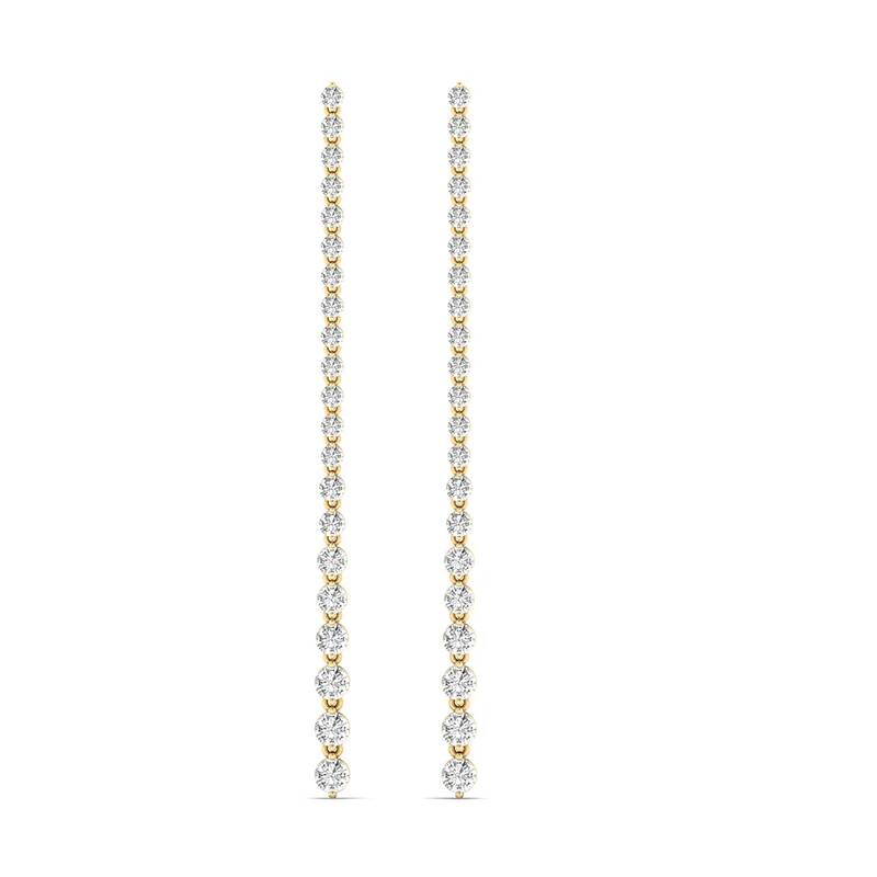 Marquee 2 1/4 CTW Diamond Dangle Earrings in 14K Yellow Gold