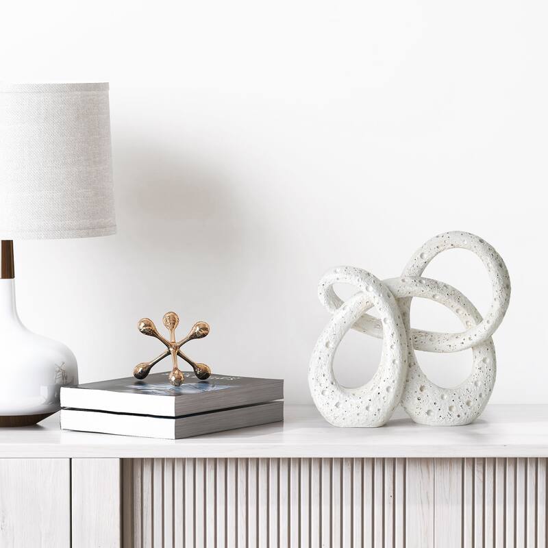 American Art Decor Infinite Curves 2-Piece Resin Table Top Knots Decor - 7.5" x 7.5", 5" x 5.75"