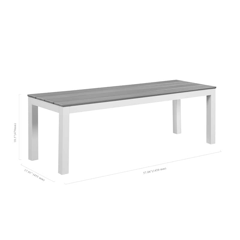 Newport Outdoor Patio 7ft Slate Pool Table 6-Seater Dining Set with 4 Benches & Accessories, White Finish
