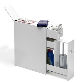 Narrow Wood Floor Bathroom Storage Cabinet Holder Organizer