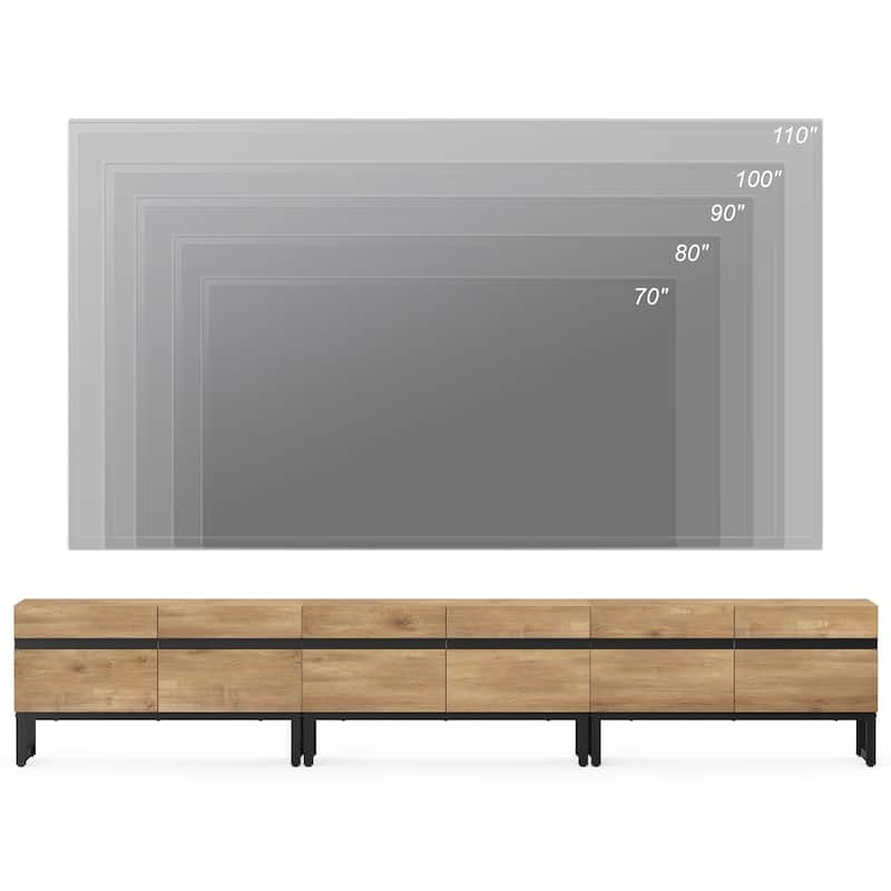 WAMPAT Modern TV Stand Entertainment Center TV Console with Storage Cabinets
