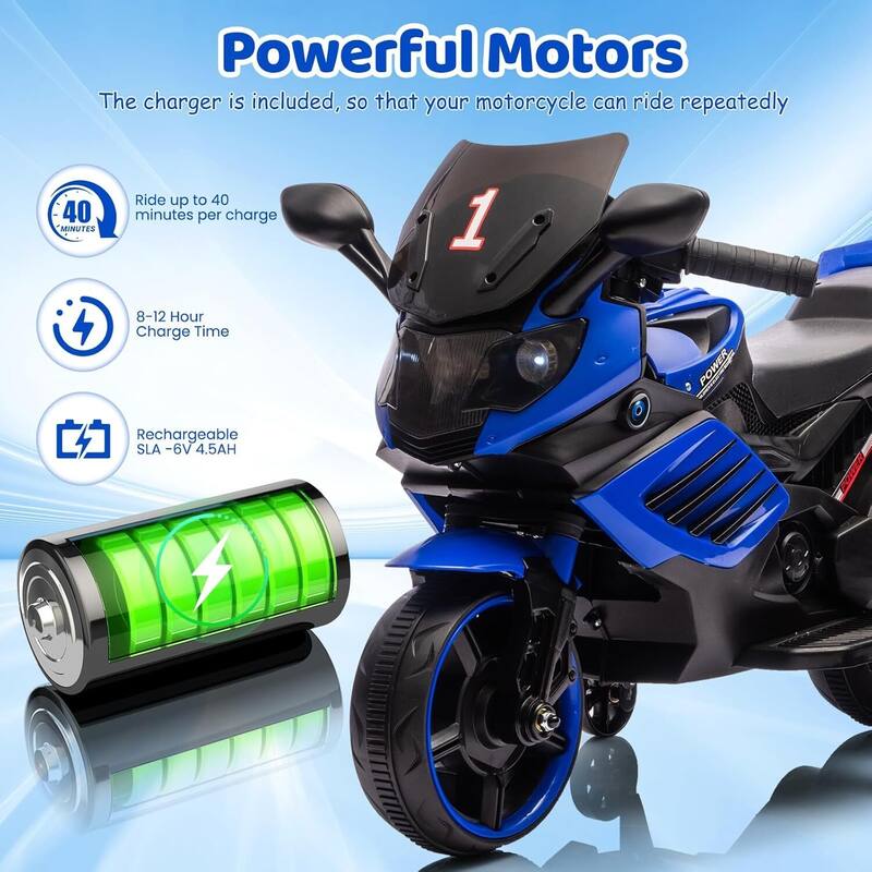 Kids 6V Ride On Motorcycle, Ride On Toys for Kids Best Gift