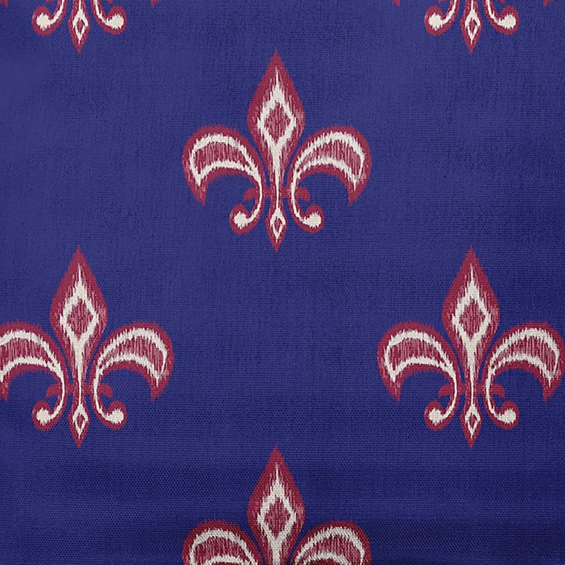Fleur de Lis Decorative Throw Pillow - 14" x 20" - Indigo Blue