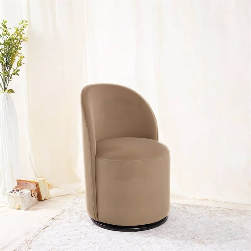 Kitchen & Dining Room Barrel Chair,Round Velvet Swivel Dining Chair