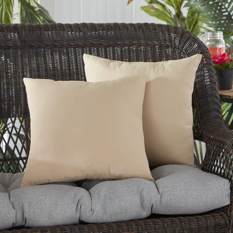 Greendale Home Fashions Stone Outdoor 17-inch Square Throw Pillow (Set of 2)