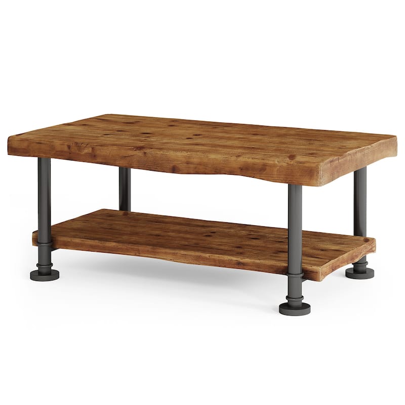 Solid Wood Coffee Table, 47" Rectangular Accent Center Table