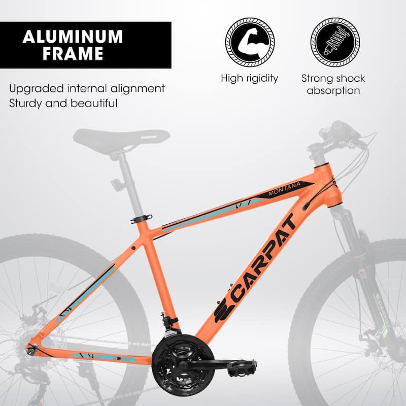 26 in Mountain Bike Adult Aluminum Frame Shock Absorbing Front Fork 21-Speed
