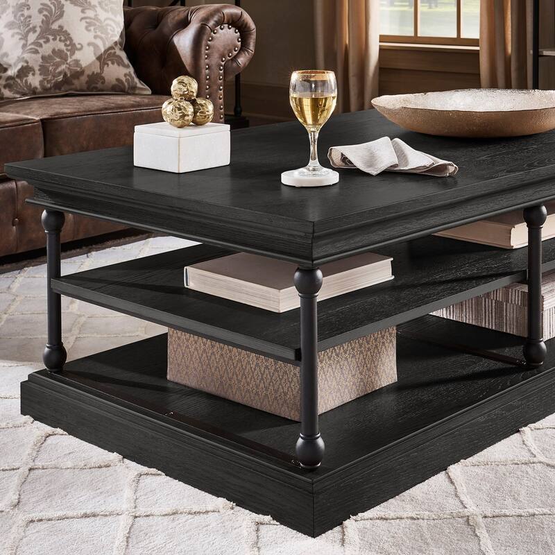 Barnstone Cornice Rectangle Storage Shelf Coffee Table by iNSPIRE Q Artisan