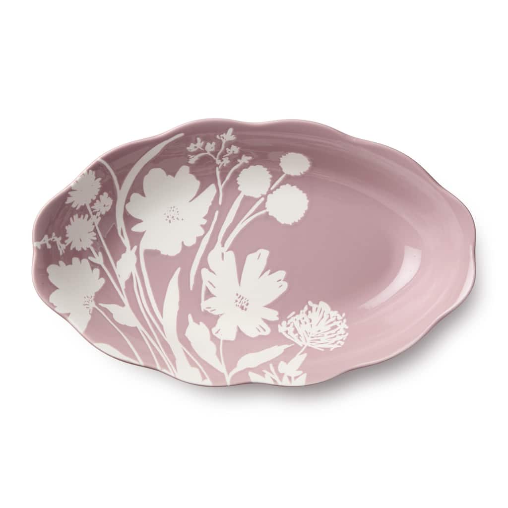 Certified International Wildflowers 36 oz. Wax Off Oval Bowl - 14.00"L x 8.75"W x 2.75"H