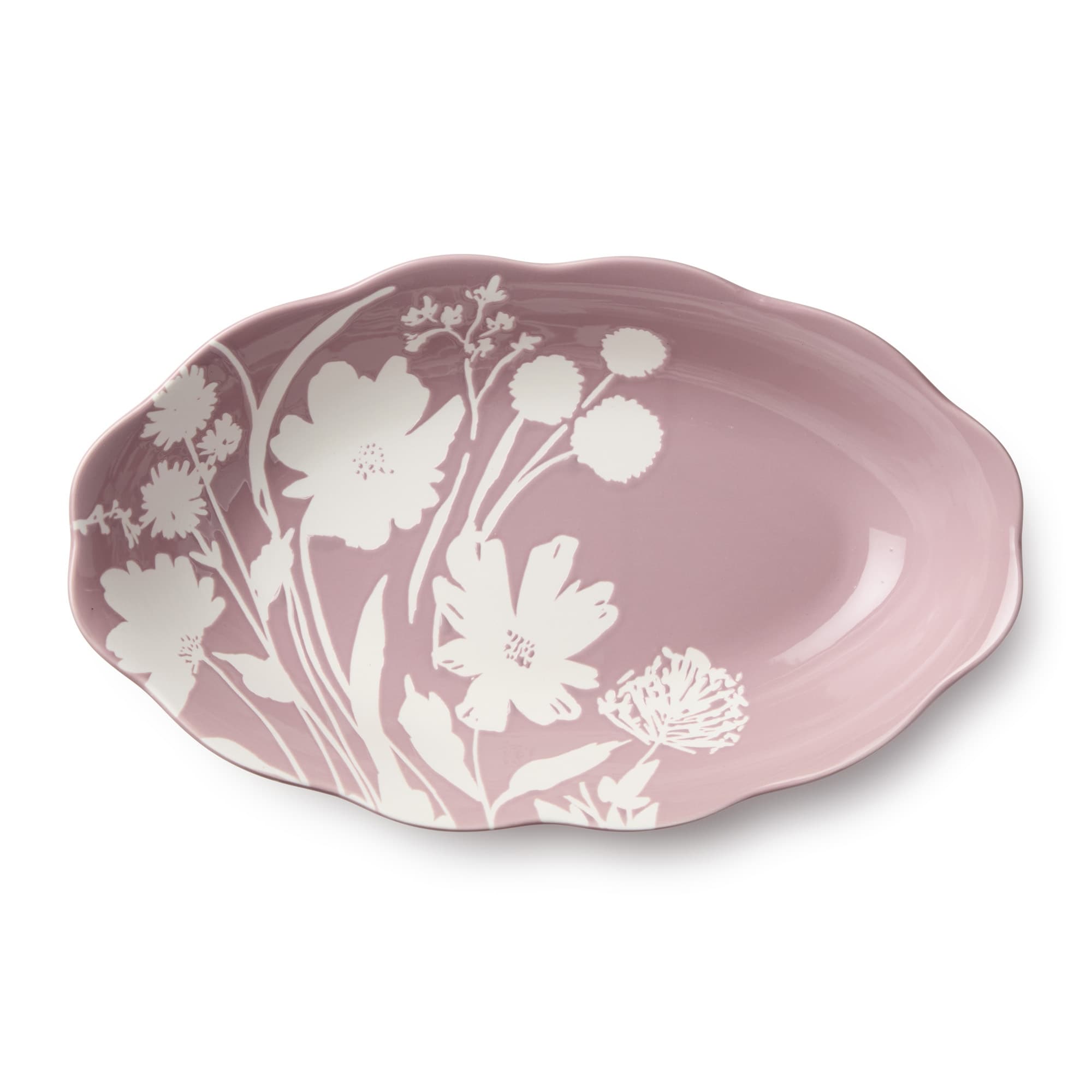Certified International Wildflowers 36 oz. Wax Off Oval Bowl - 14.00"L x 8.75"W x 2.75"H