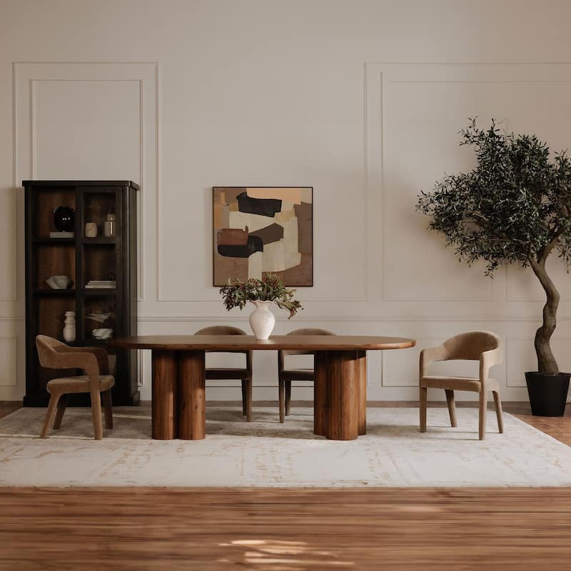 NADAAL STUDIOS Bryn, Upholstered Dining Chair With Open Barrel Back - 23.6"W x22.6"D x31.9"H