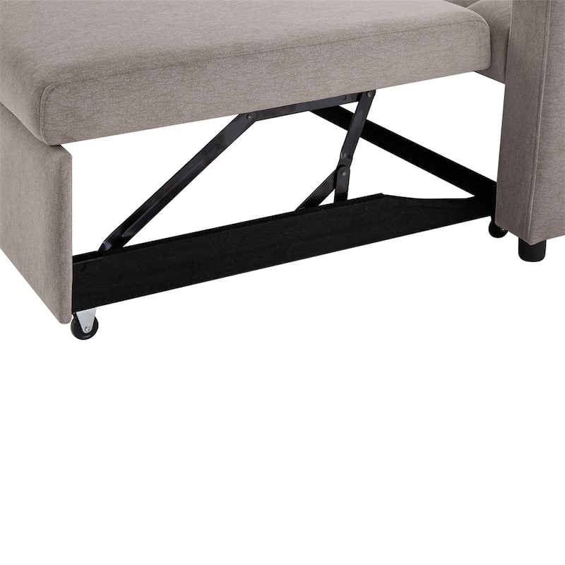 Convertible Sofa Bed with 3 USB Ports, 2 Side Pockets,2 Cup Holders