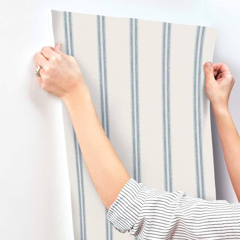 Chesapeake Johnny Blue Stripes Wallpaper