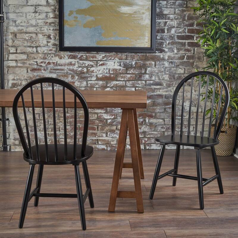 Declan Farmhouse High Back Spindle Dining Chairs (Set of 2) by Christopher Knight Home - 36"H