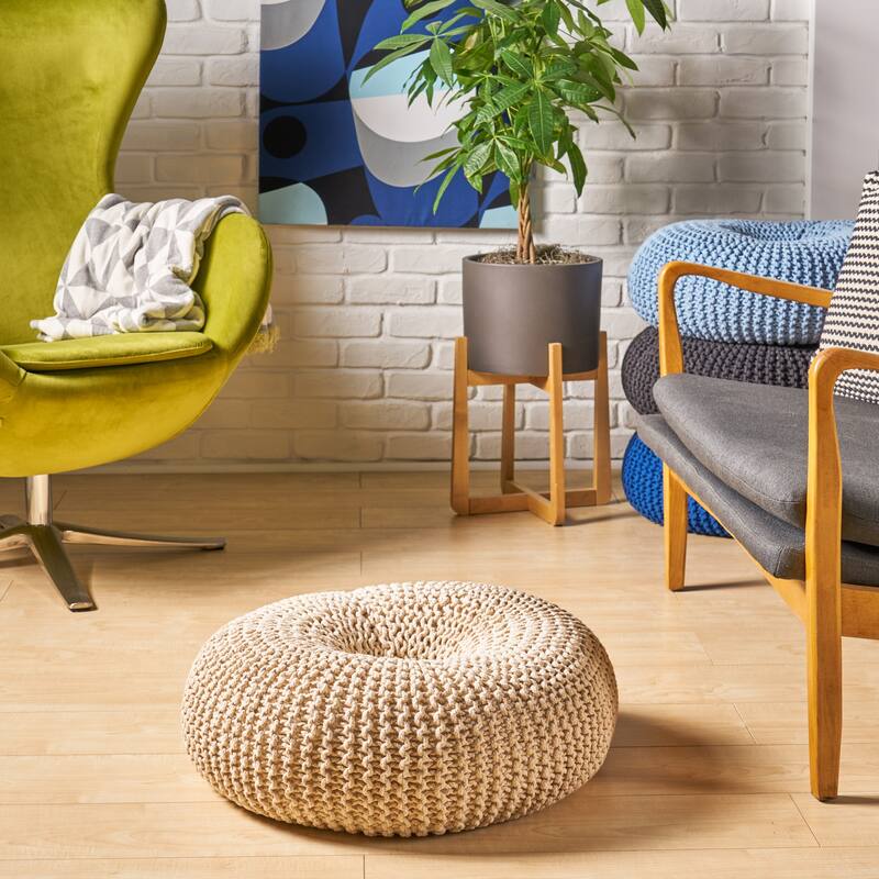 Knited Pouf - Beige