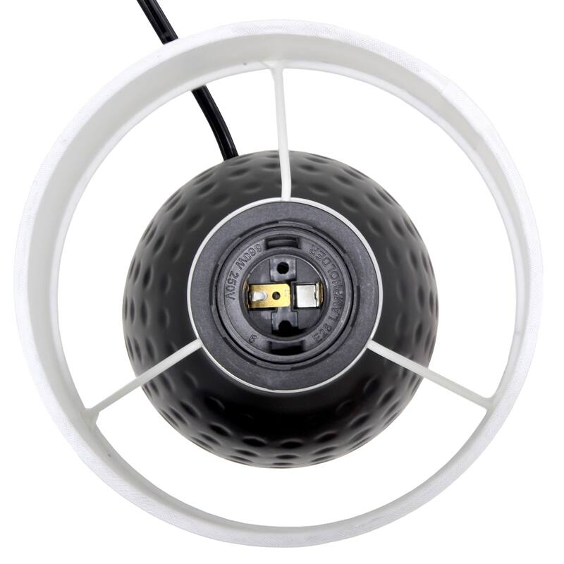 Petite Dimpled Ceramic Table Lamp with Tapered Shade - 12.5" - Black