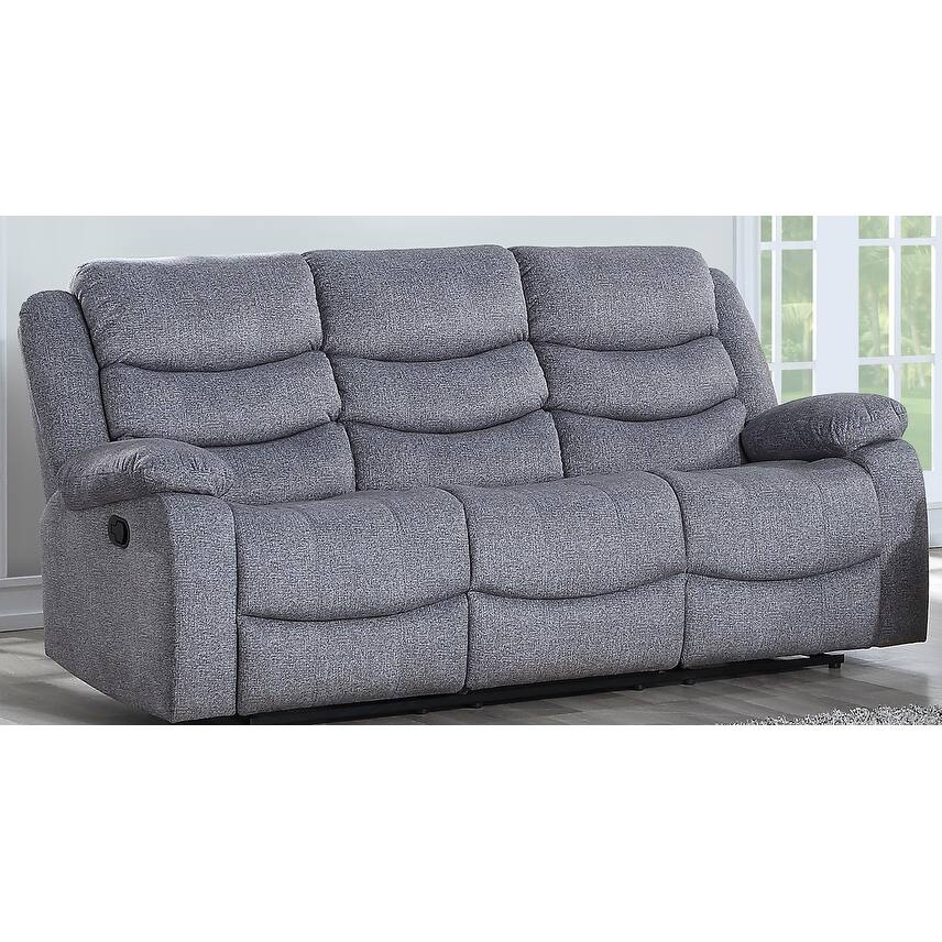 Fabric Upholstered Dual Recliner Sofa with Power Footrest, Gray