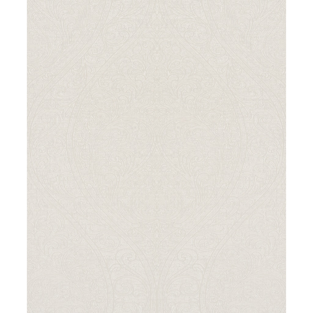 Galerie Wallcoverings Serene Collection Metallic Large Ogee Damask Vinyl on Non-woven Wallpaper Roll